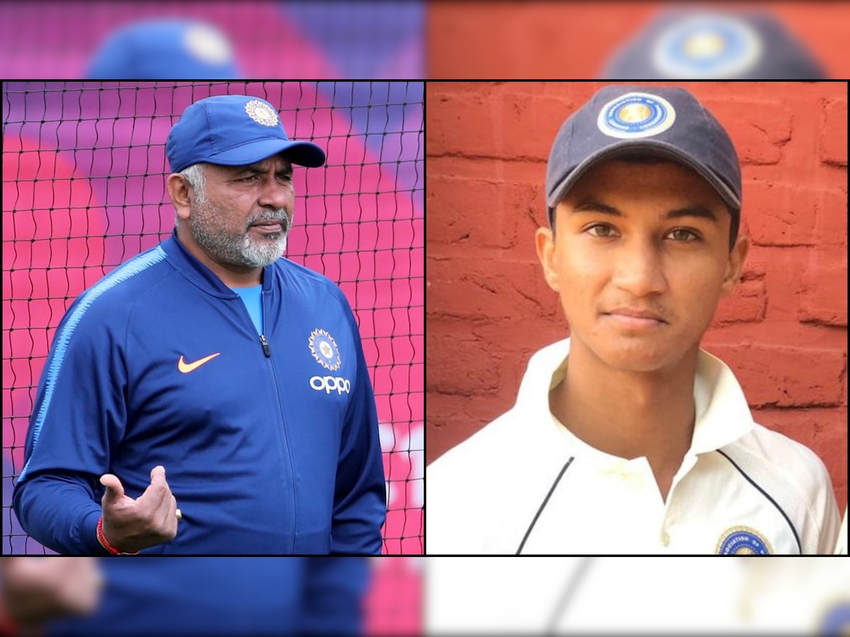 Team India's batting coach Sanjay Bangar's son Aryan gets tips from bowling coach Bharat Arun
