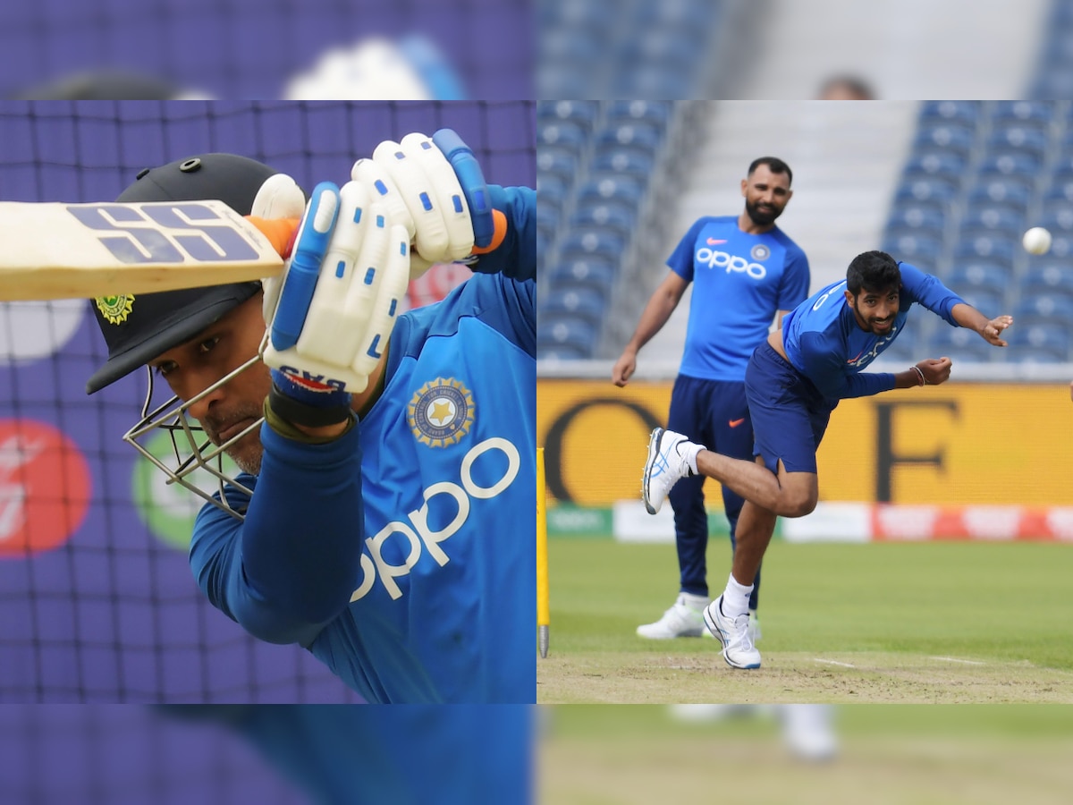 World Cup: MS Dhoni perfects sweep shot, Bhuvi bowls full tilt as Team India train ahead of WI clash