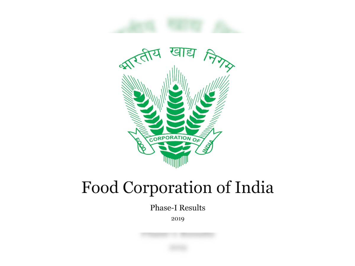 FCI Phase I Result 2019: North Zone result link for 4103 JE, Steno, Assistant posts @fci.gov.in