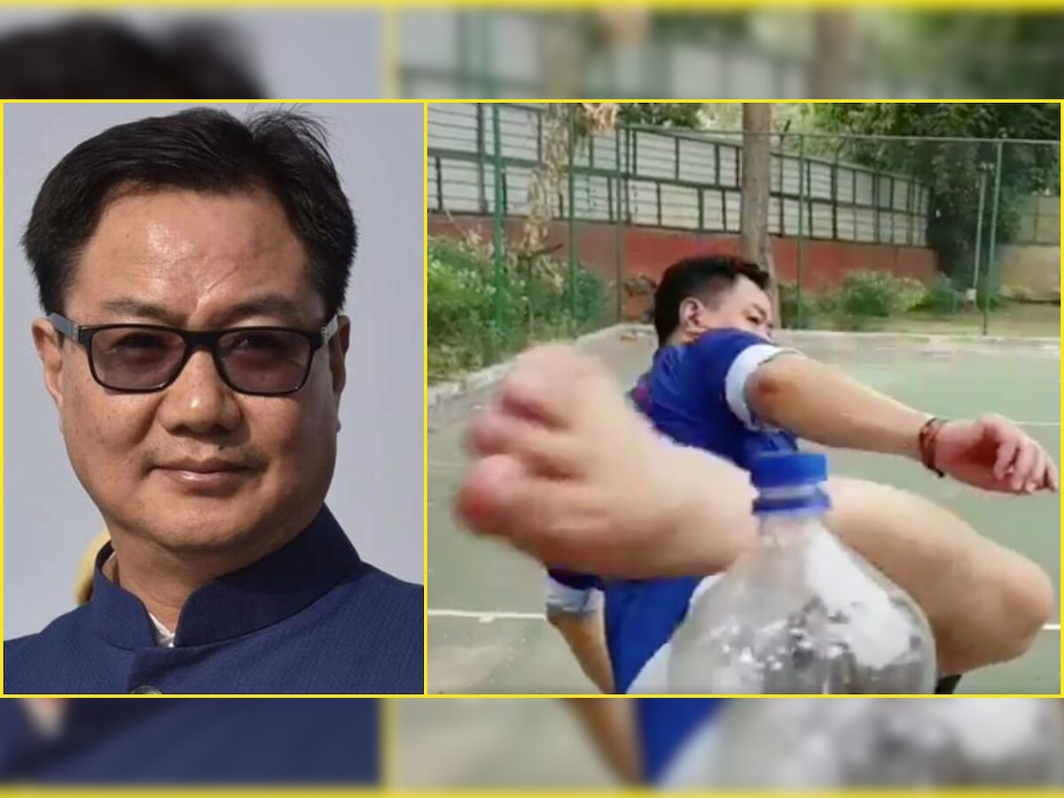 Watch: Sports Minister Kiren Rijiju nails the bottle cap challenge like a boss