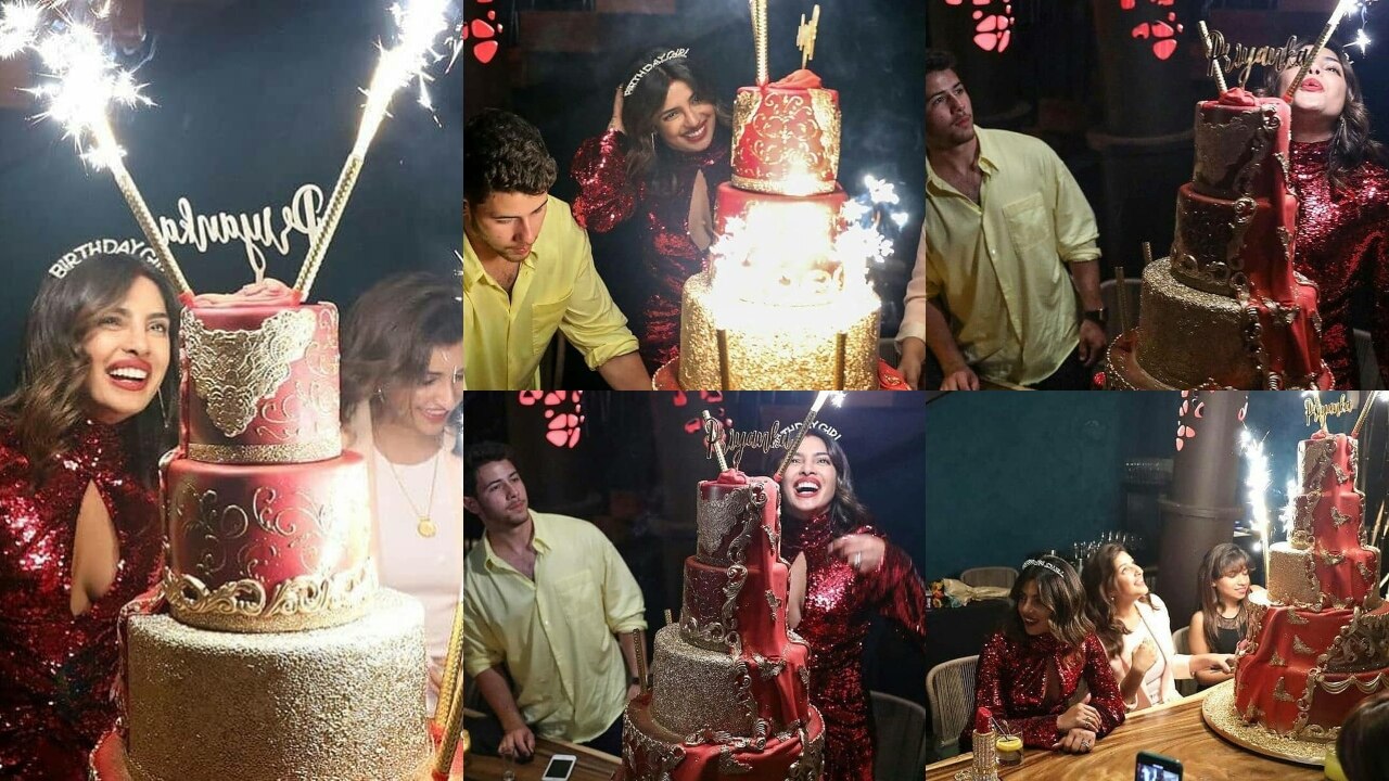 Photos Nick Jonas Arranges For Lavish 5 Tier Birthday Cake To Celebrate Wifey Priyanka Chopra S Special Day