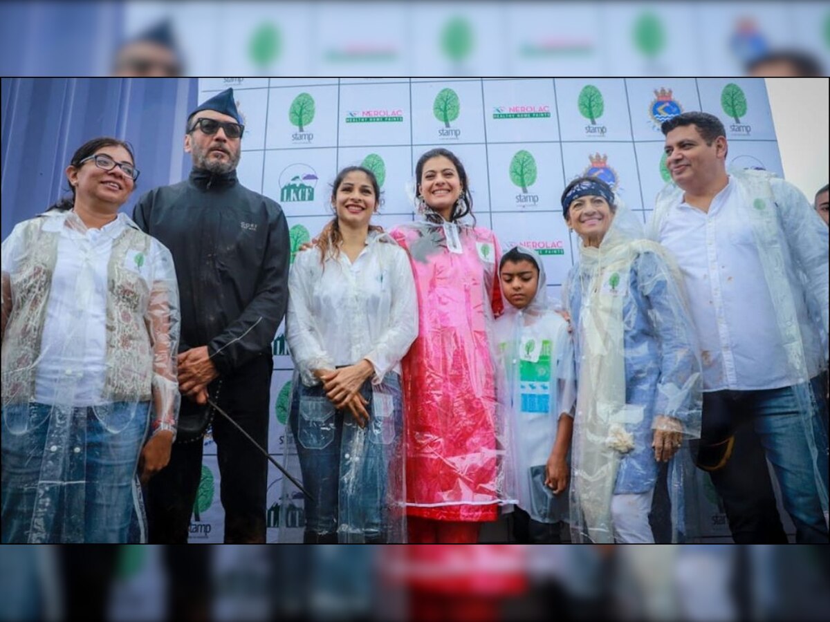 Jackie Shroff, Tanuja, Kajol and son Yug participate in Tanishaa Mukerji's tree plantation drive