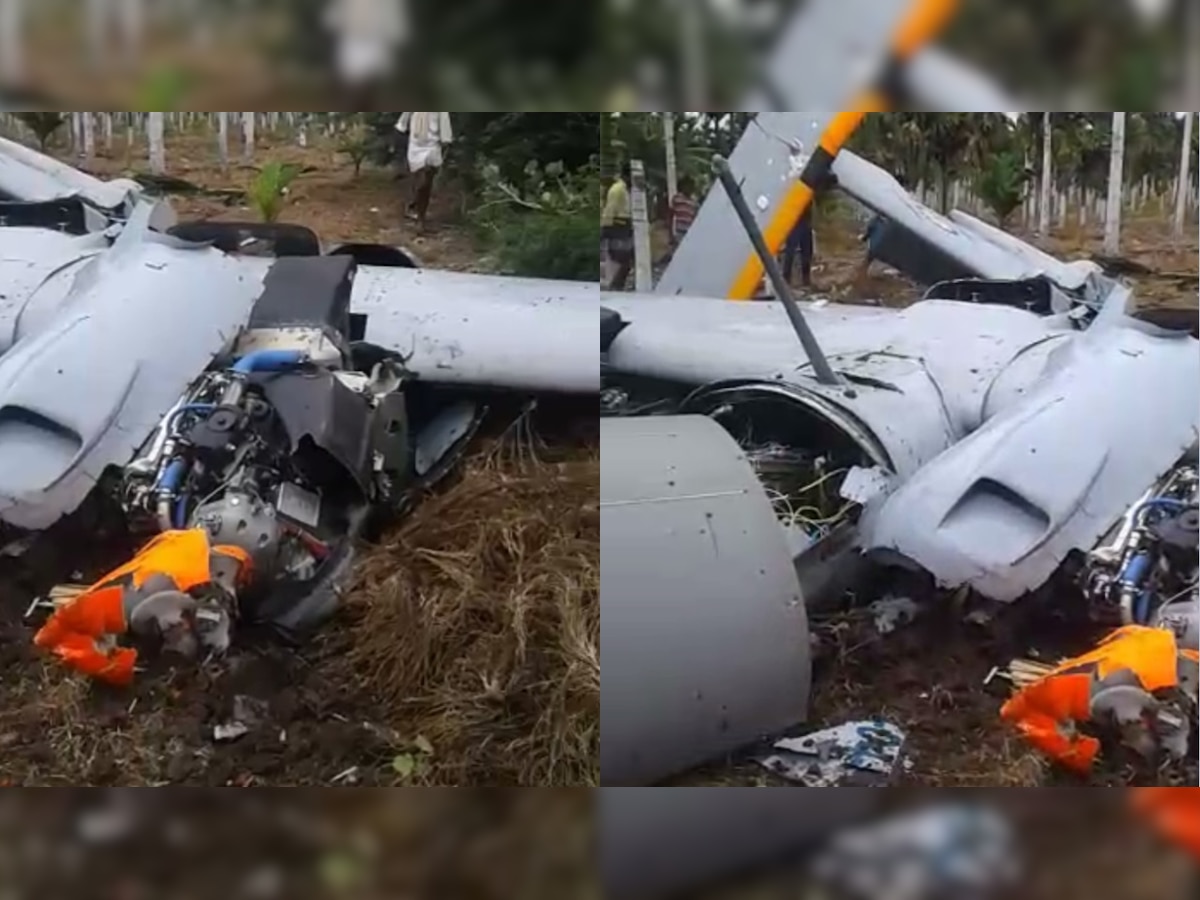 DRDO's Rustom 2 unmanned aircraft crashes during test flight in Karnataka's Chitradurga, villagers take selfie