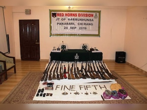 Security forces recover huge cache of arms, ammunition from Panbari Reserve Forest in Assam