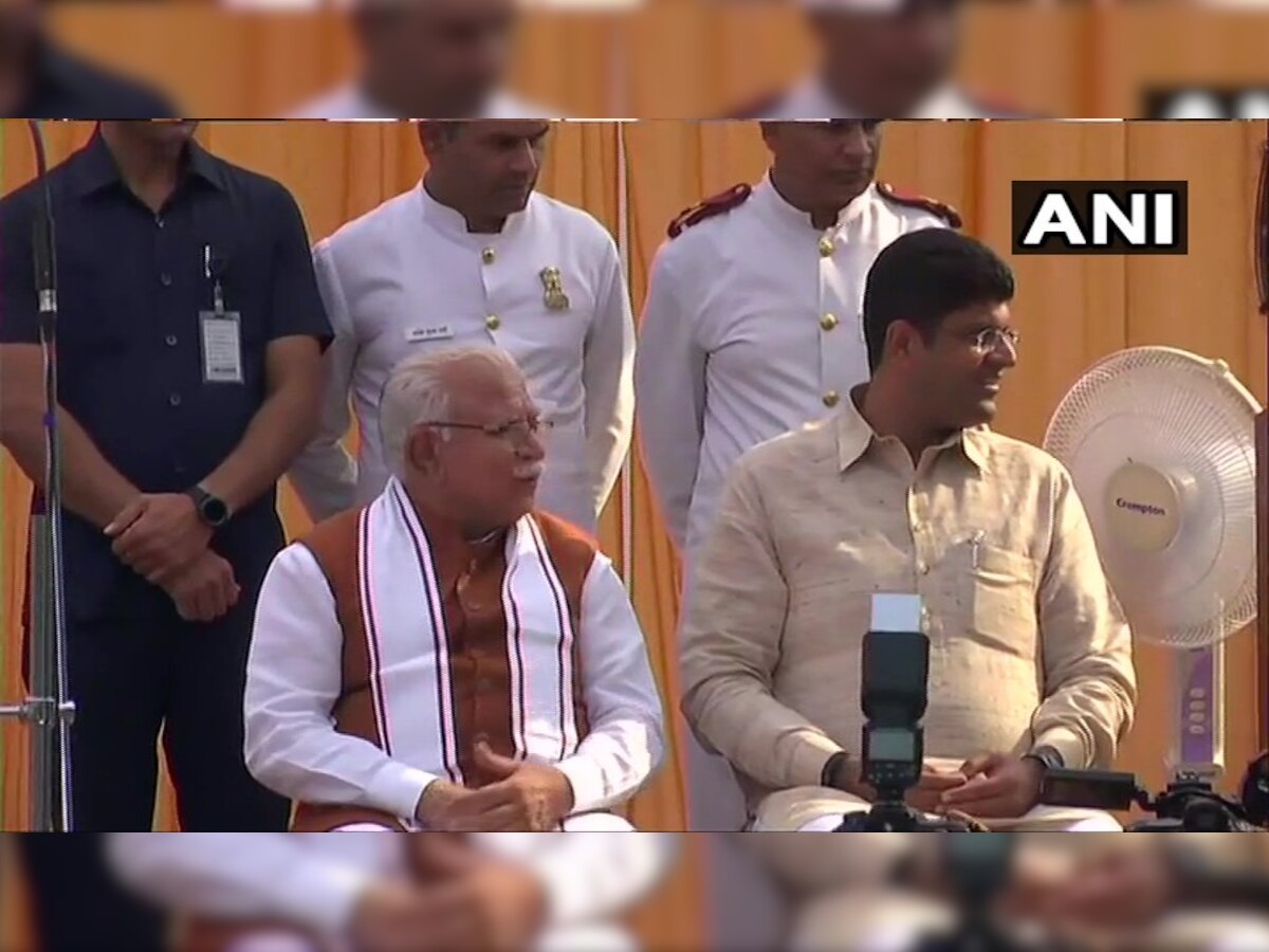 Manohar Lal Khattar takes oath as Haryana CM for second term, Dushyant Chautala sworn in as his deputy