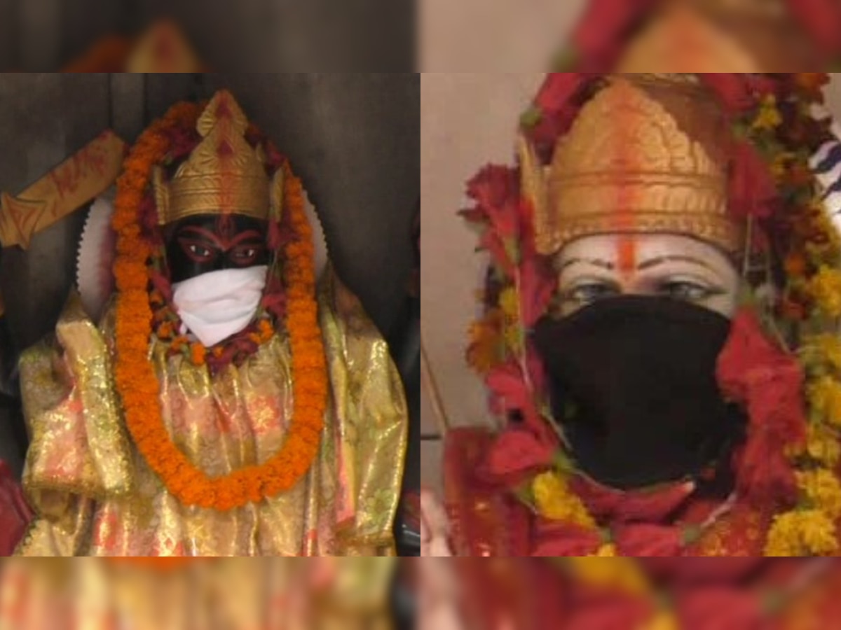 Not just humans, even Gods wear anti-pollution masks in Varanasi temple