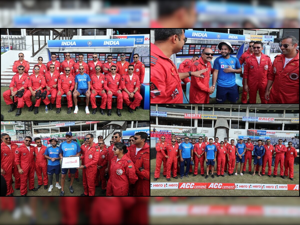 IND vs BAN: Shikhar Dhawan, Rishabh Pant and Ravi Shastri meet Air Force pilots ahead 3rd T20I clash
