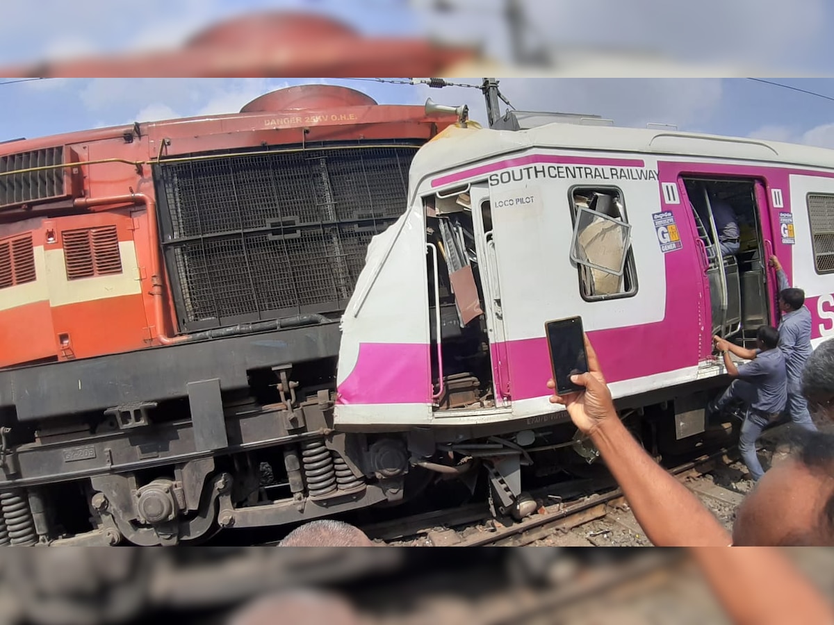 Hyderabad: 12 injured as two trains collide at Kachiguda Railway Station, loco pilot still trapped