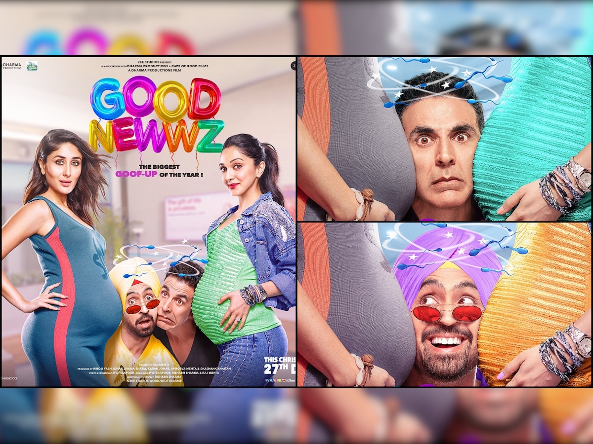 'Good Newwz' Quirky Posters: Akshay Kumar-Diljit Dosanjh are squeezed between pregnant Kareena Kapoor Khan-Kiara Advani 