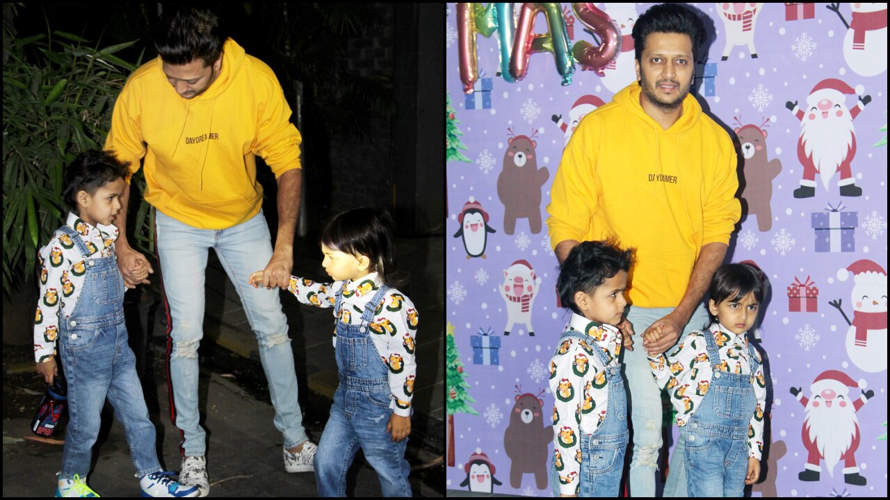 Riteish Deshmukh With Sons Riaan Deshmukh And Rahyl Deshmukh