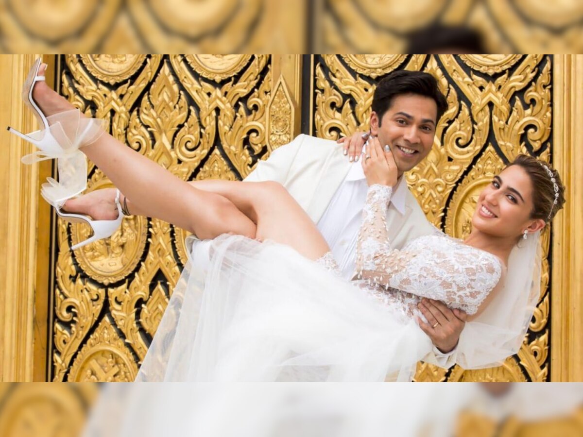 'Coolie No 1': Varun Dhawan and Sara Ali Khan are cute as a newly-married couple in the new still