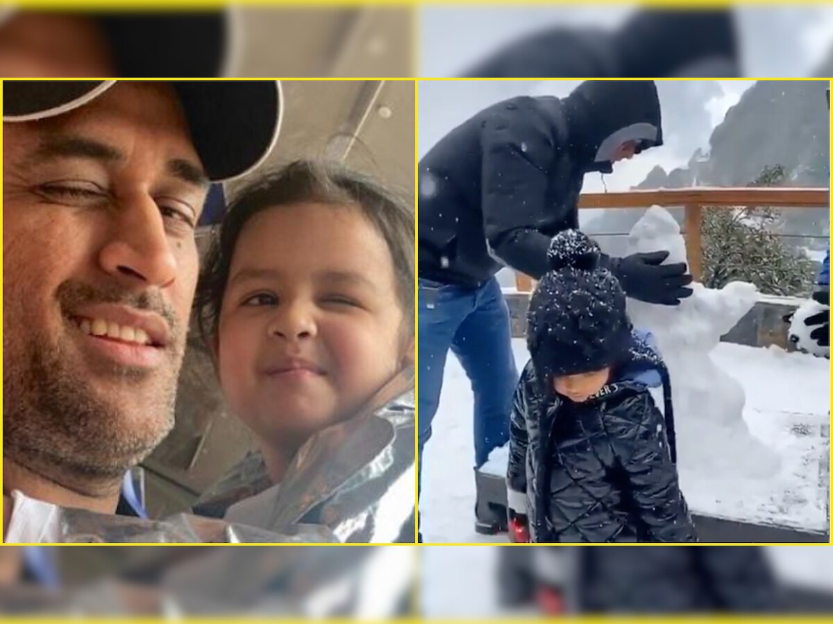 Watch: This video of MS Dhoni helping his daughter Ziva build snowman is absolutely adorable