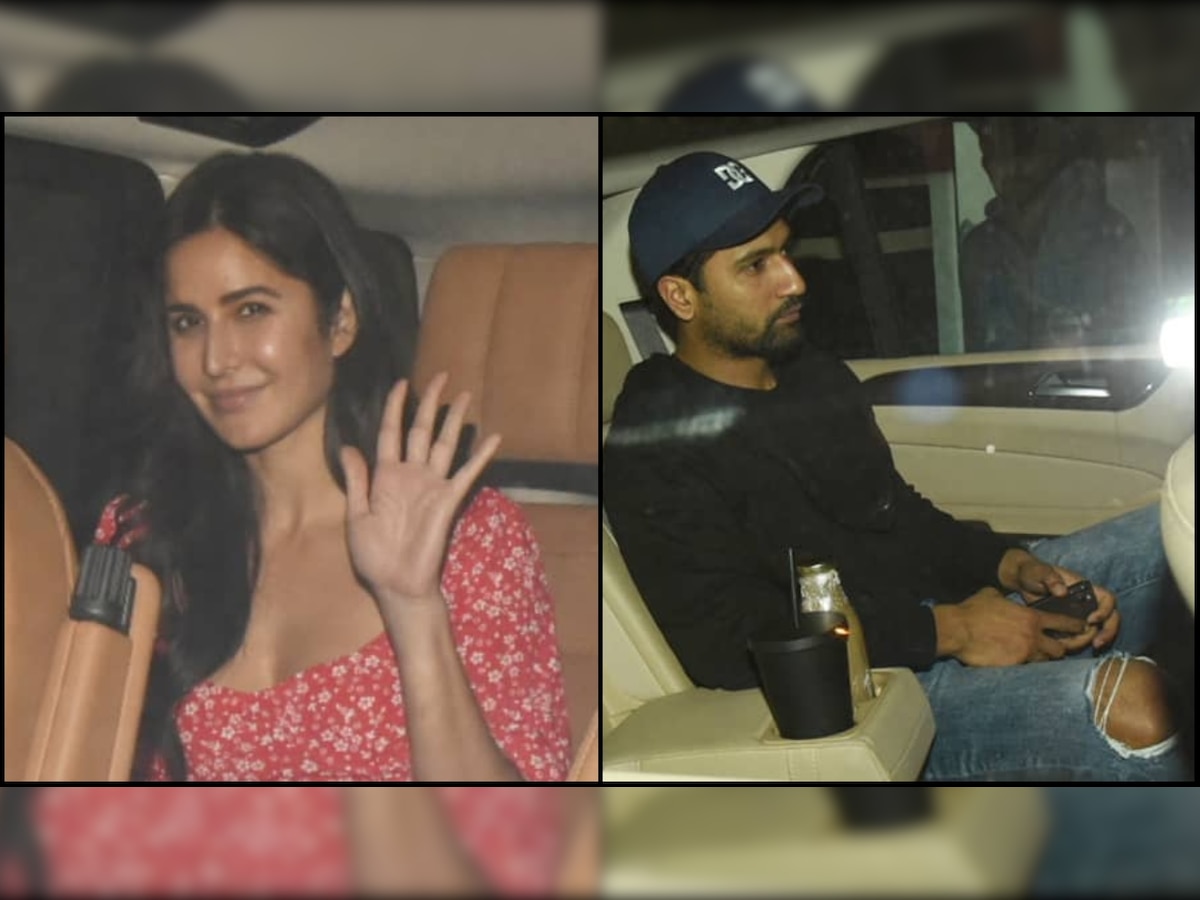 And they are back! Katrina Kaif and Vicky Kaushal snapped visiting producer Arti Shetty's house last night