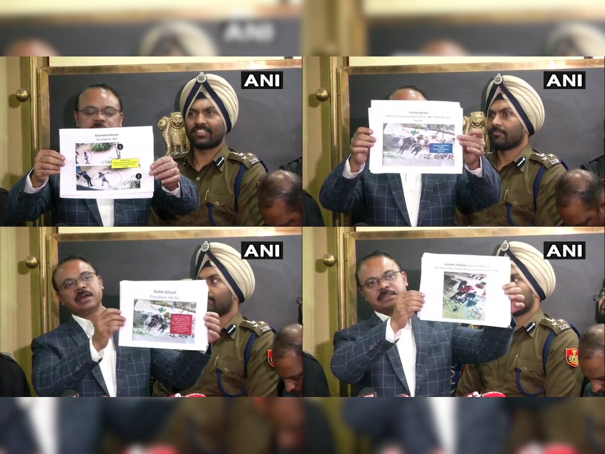 Delhi Police releases image of suspects for violence in JNU campus; JNUSU's Aishe Ghosh, others named