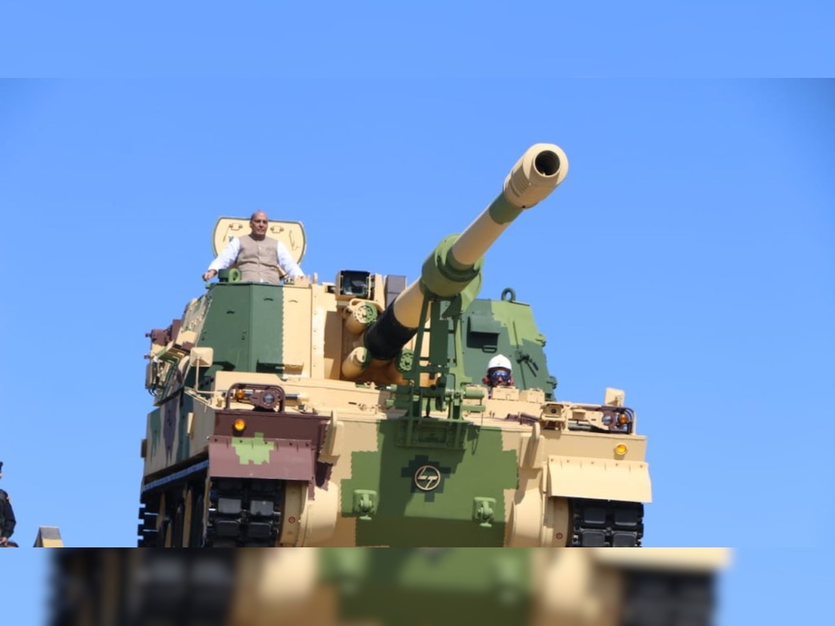 Defence Minister Rajnath Singh flags off 51st K9 VAJRA-T gun from L&T Armoured Systems Complex in Gujarat 