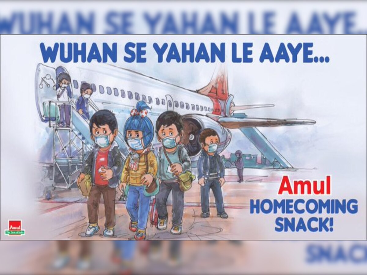 Creativity or insensitivity? Amul's new doodle on homecoming of Indians from coronavirus hit Wuhan faces flak 