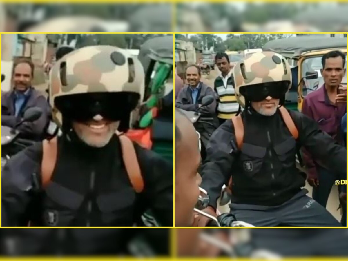 WATCH: CSK skipper MS Dhoni spotted in Ranchi riding a bike