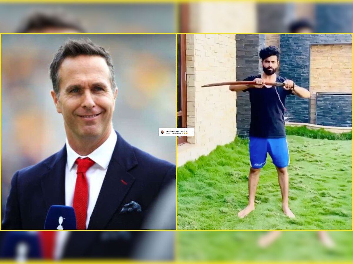 'Your grass needs a mow': Michael Vaughan hilariously trolls Ravindra Jadeja on his swordsmanship post