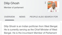 Goof-up in Wikipedia profile: Bengal BJP president Dilip Ghosh identified as chief minister