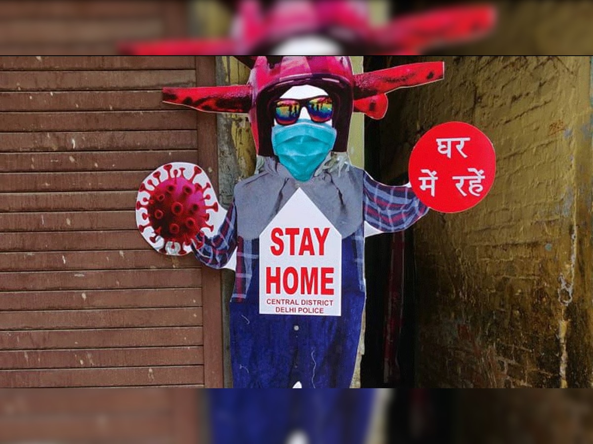 Delhi police erects 'corona effigies' in hotspots, urges people to stay indoors