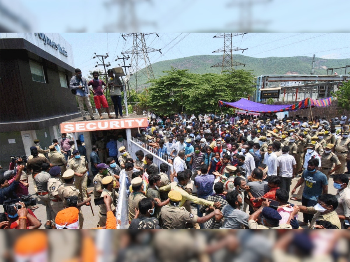 Visakhapatnam: Angry villagers protest outside LG Polymers demanding immediate closure