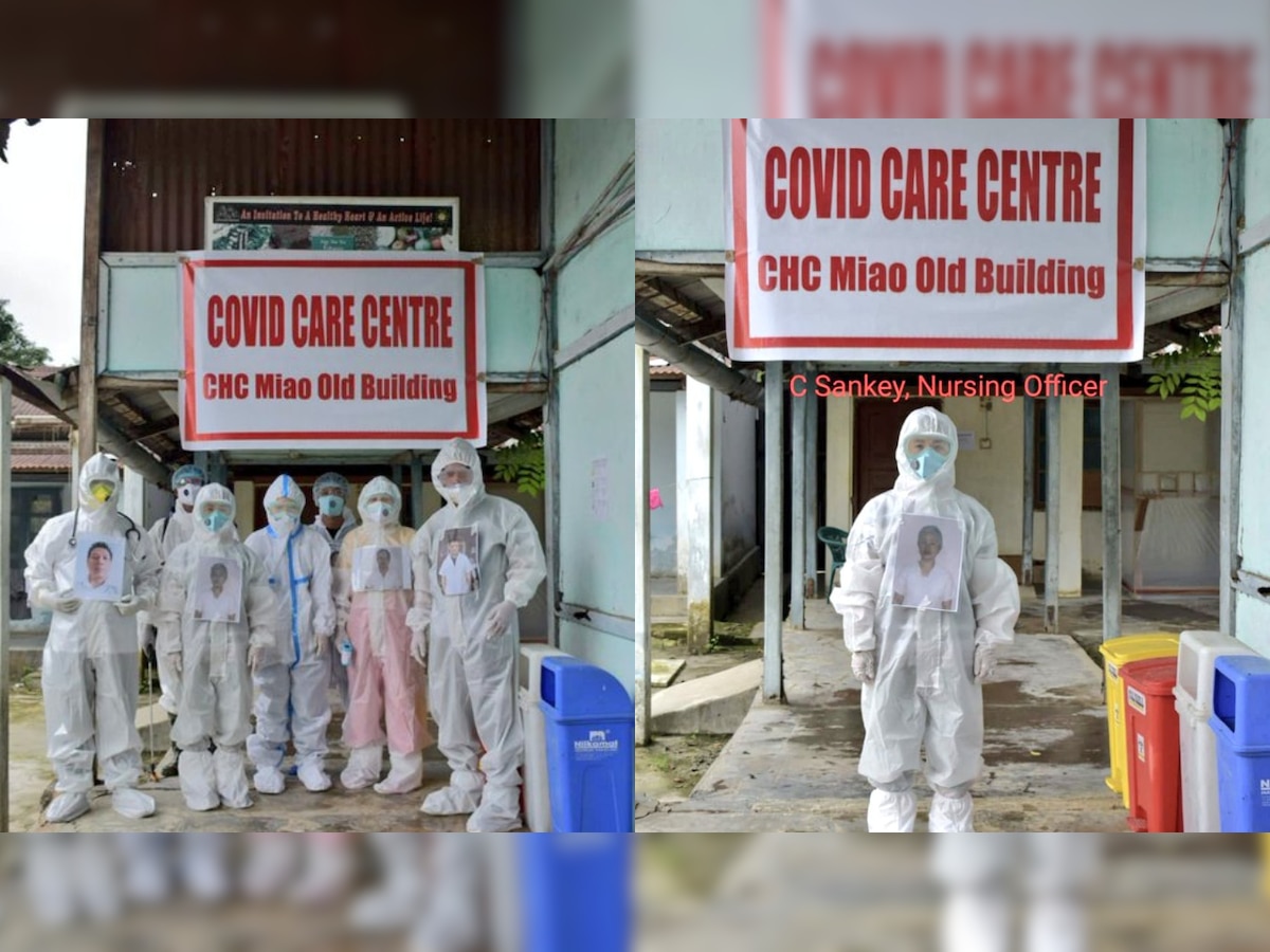 Healthcare workers pin their 'happy face' on PPE suits to comfort COVID-19 patients in Arunachal Pradesh 