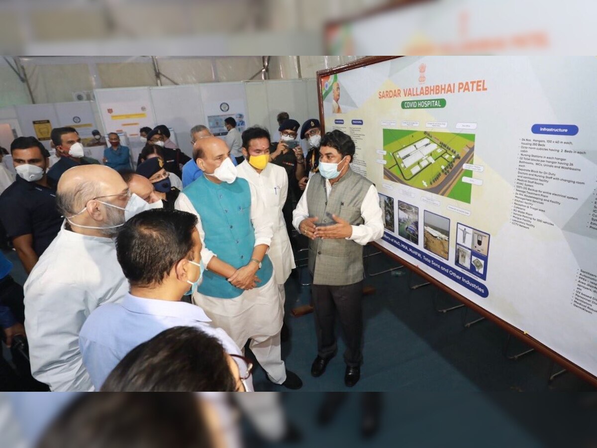 Amit Shah, Rajnath Singh visit DRDO-built Sardar Vallabhbhai Patel COVID-19 Hospital in Delhi
