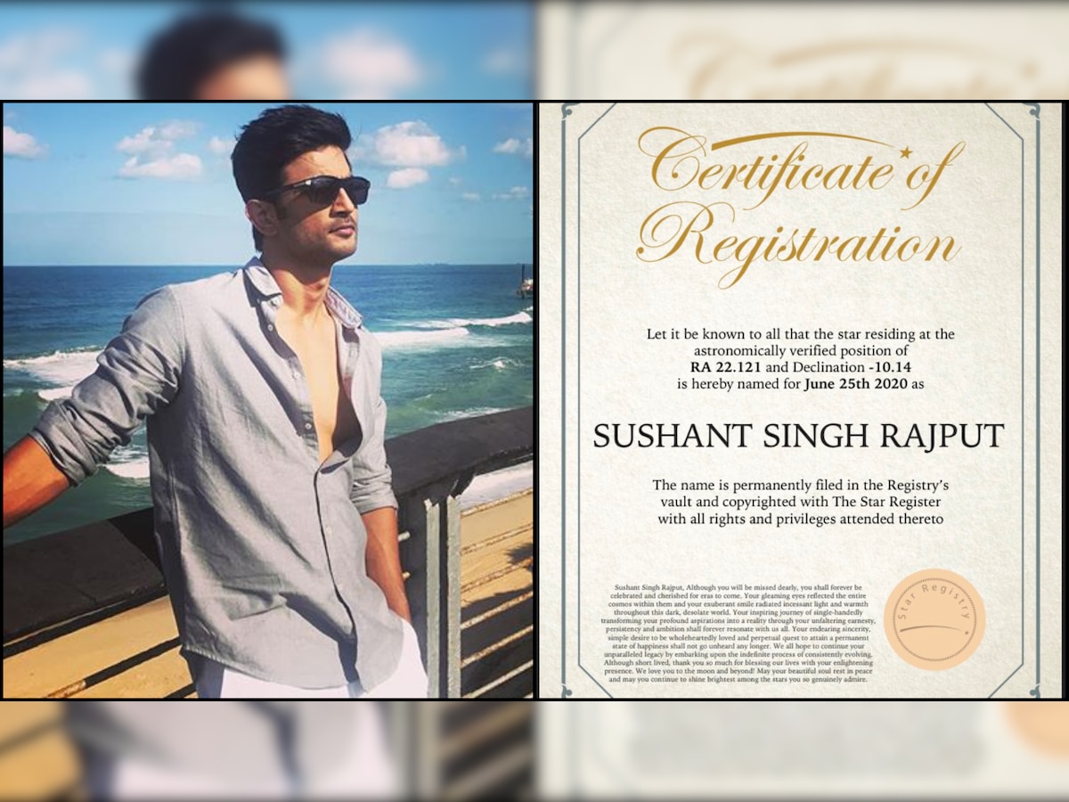 'Your gleaming eyes reflected the entire cosmos within them': US-based fan names a star after Sushant Singh Rajput