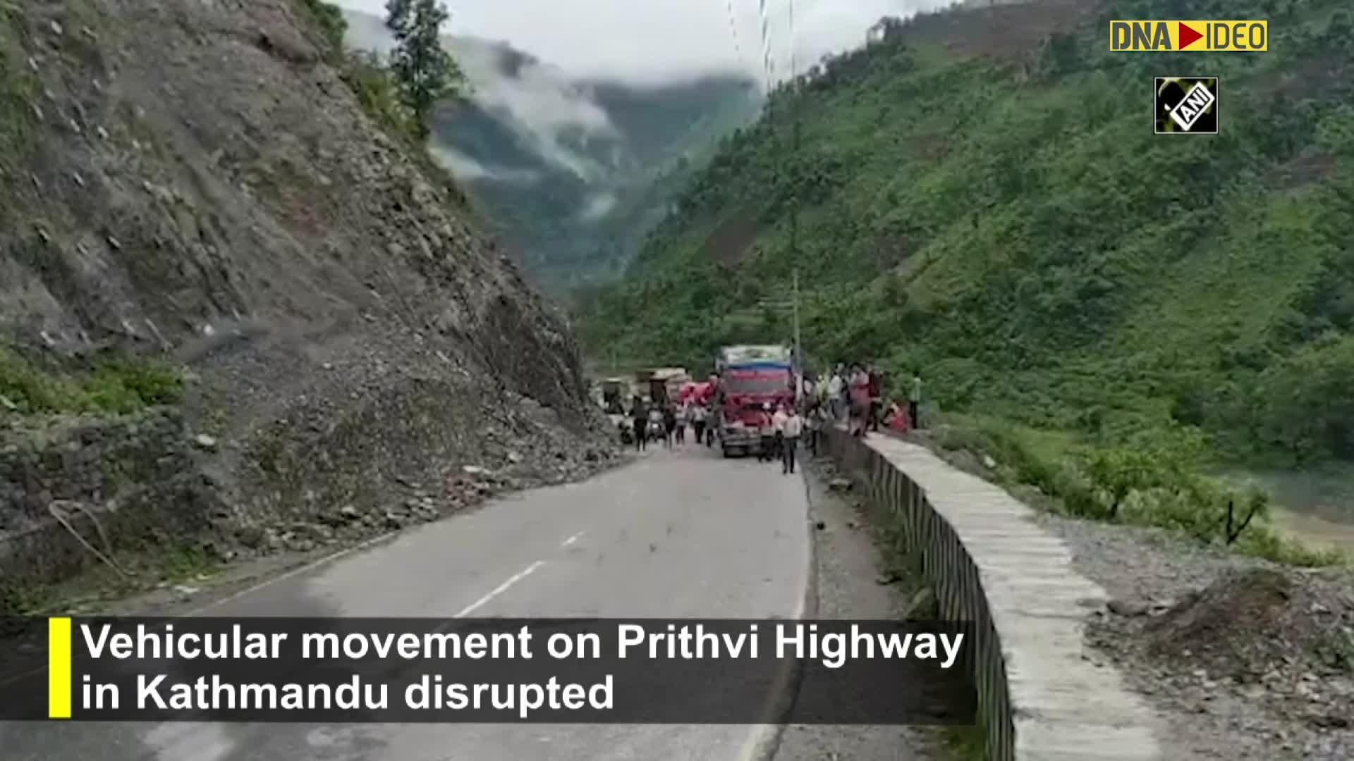 Landslides disrupt vehicular movement on Nepal's Prithvi Highway