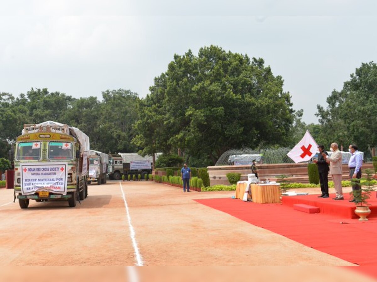 President Kovind flags off Red Cross relief supply for flood-affected people in Assam, Bihar