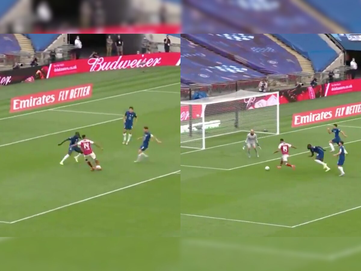 VIDEO: Aubameyang bamboozles Zouma before scoring in Arsenal's 2-0 FA Cup win over Chelsea