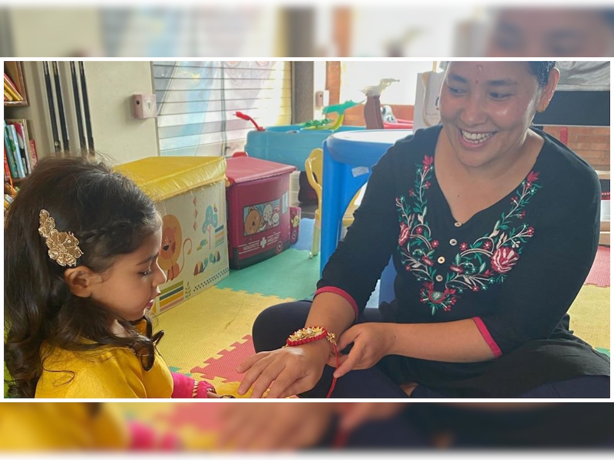 Raksha Bandhan 2020: Soha Ali Khan's daughter Inaaya Naumi Kemmu's pic tying rakhi to caretaker is too cute to miss