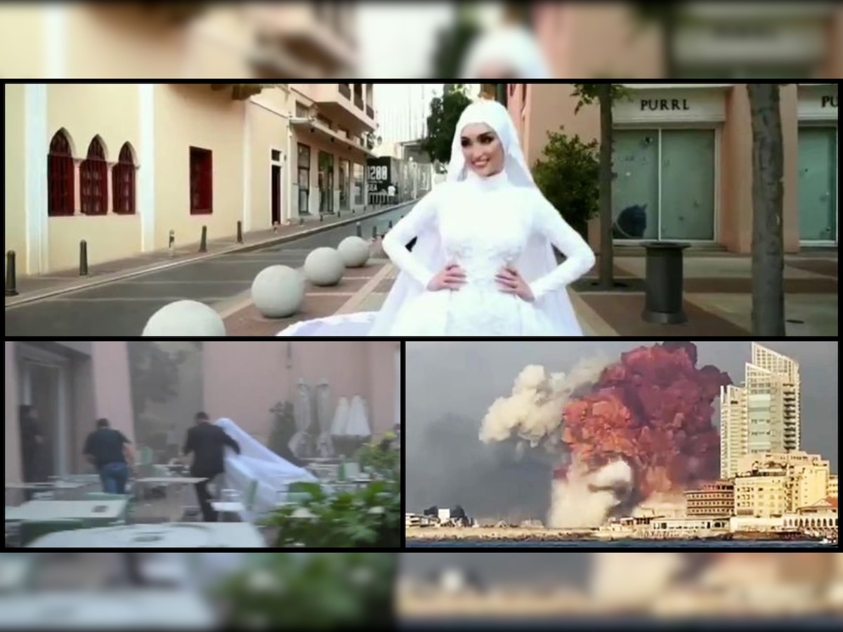 Watch Beirut explosion captured by bride's wedding shoot in a viral video