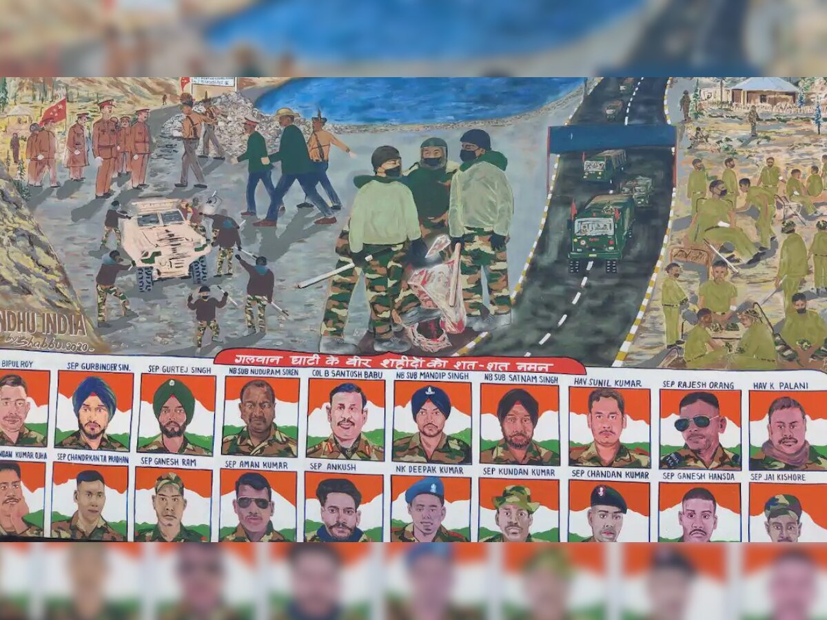 Independence Day 2020: Delhi artists put up painting as touching tribute to Galwan Valley martyrs