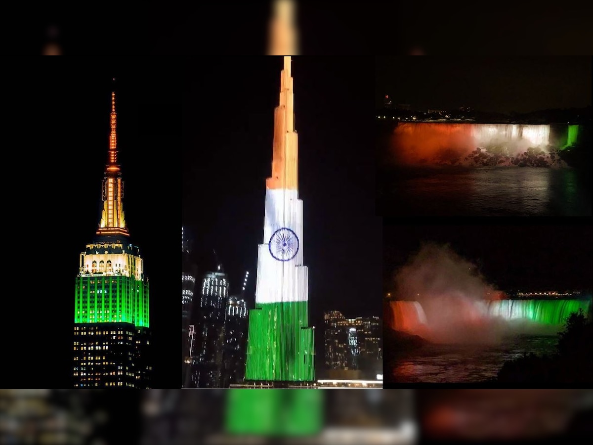 On India's 74th Independence Day, Empire State Building, Burj Khalifa, Niagara Falls illuminated in tricolour