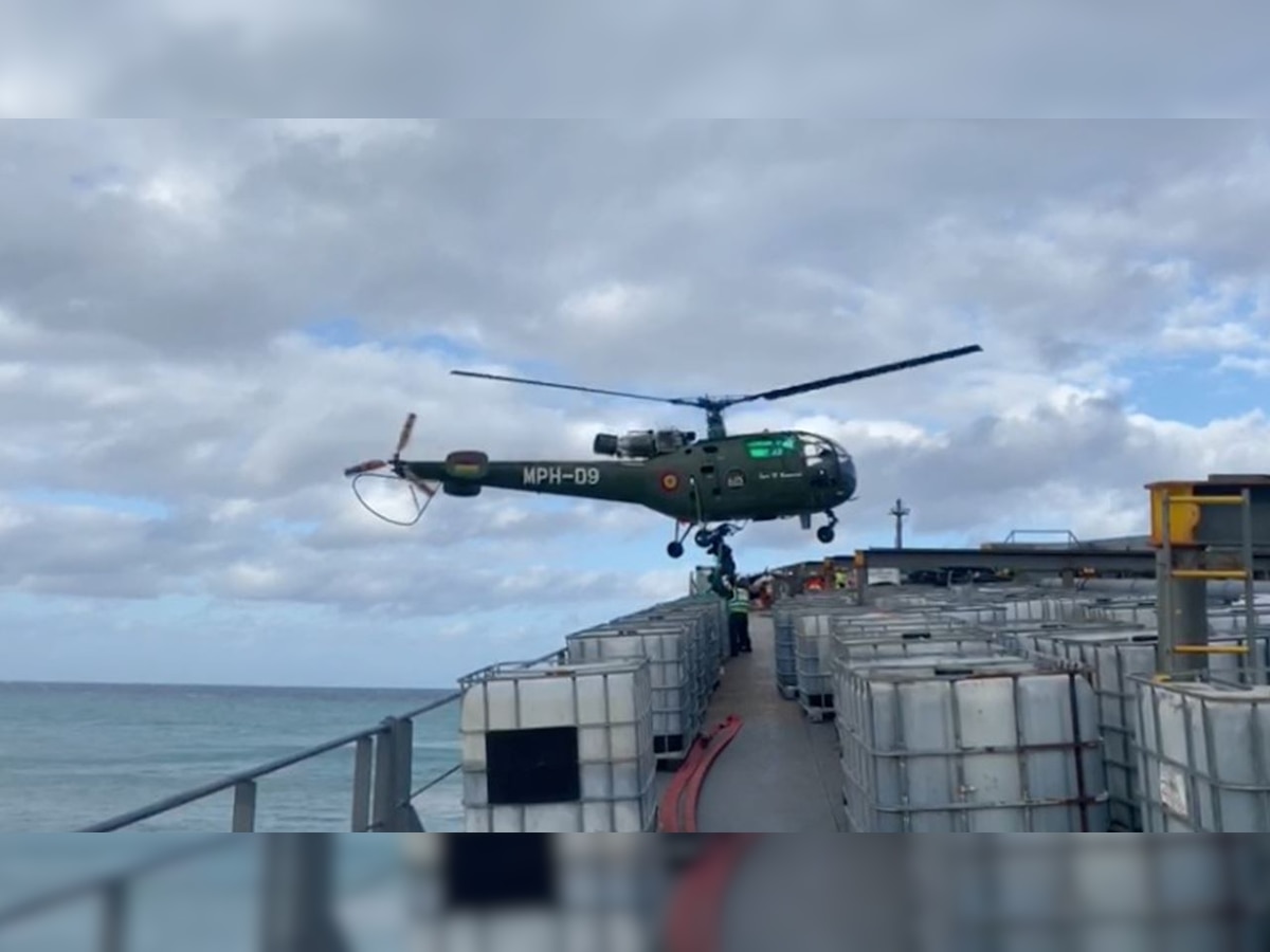 India's indigenously-developed Dhruv helicopters helping Mauritius contain oil spill