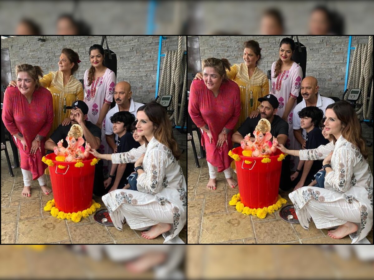 Ganpati Visarjan 2020: Hrithik Roshan, Sussane Khan, their sons and whole Roshan family bid goodbye to Lord Ganesha