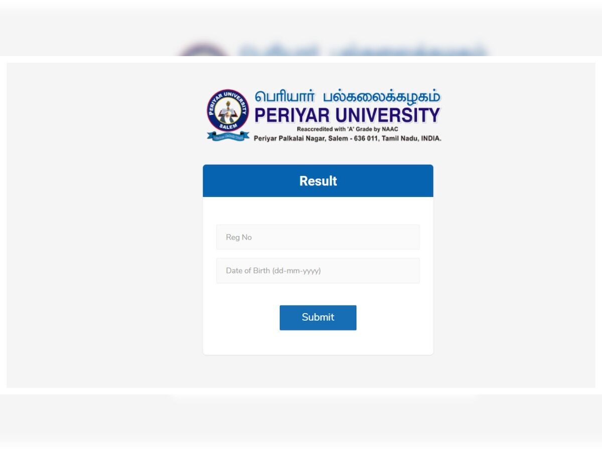 Periyar University UG, PG exams 2020: Results declared, check @periyaruniversity.ac.in