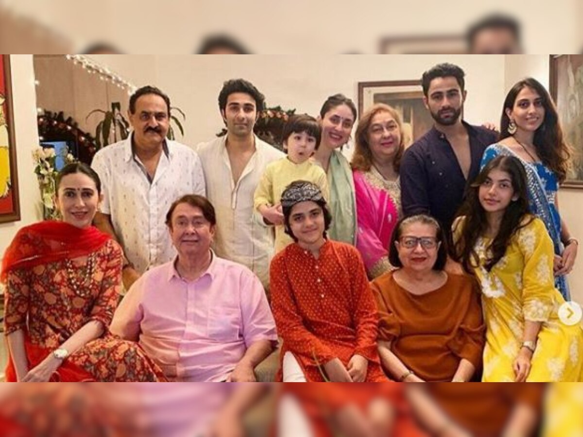 Kareena Kapoor Khan, Taimur Ali Khan, Karisma Kapoor pose together for a picture-perfect family photo