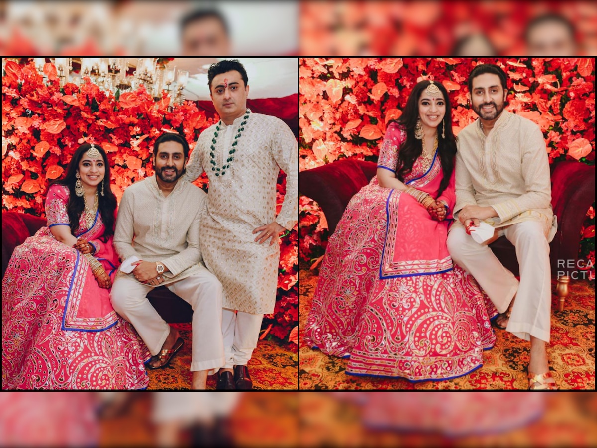 Viral Photos: Abhishek Bachchan attends Nidhi Dutta and Binoy Gandhi's engagement ceremony 