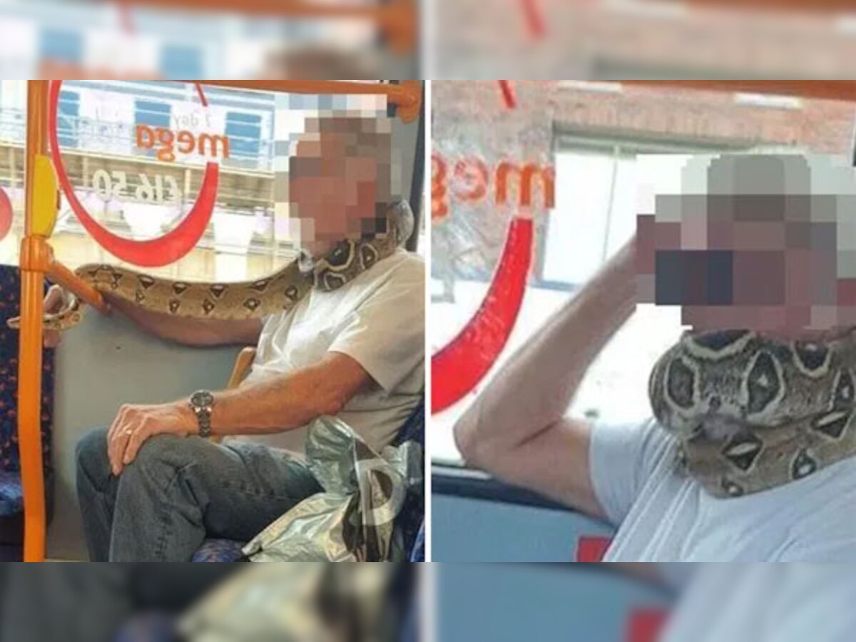 Man spotted wearing 'live snake as face mask' on Manchester bus