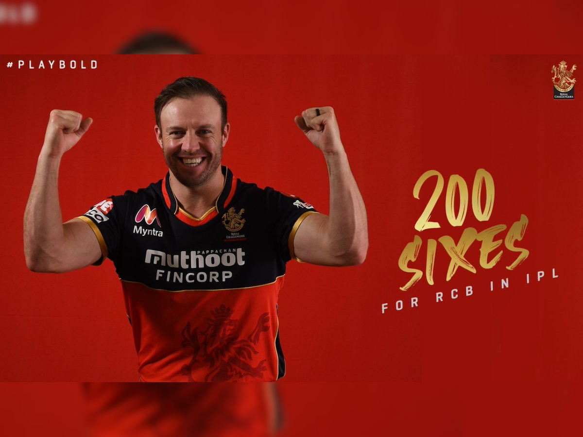 IPL 2020: AB de Villiers hits 200 IPL sixes for Royal Challengers Bangalore