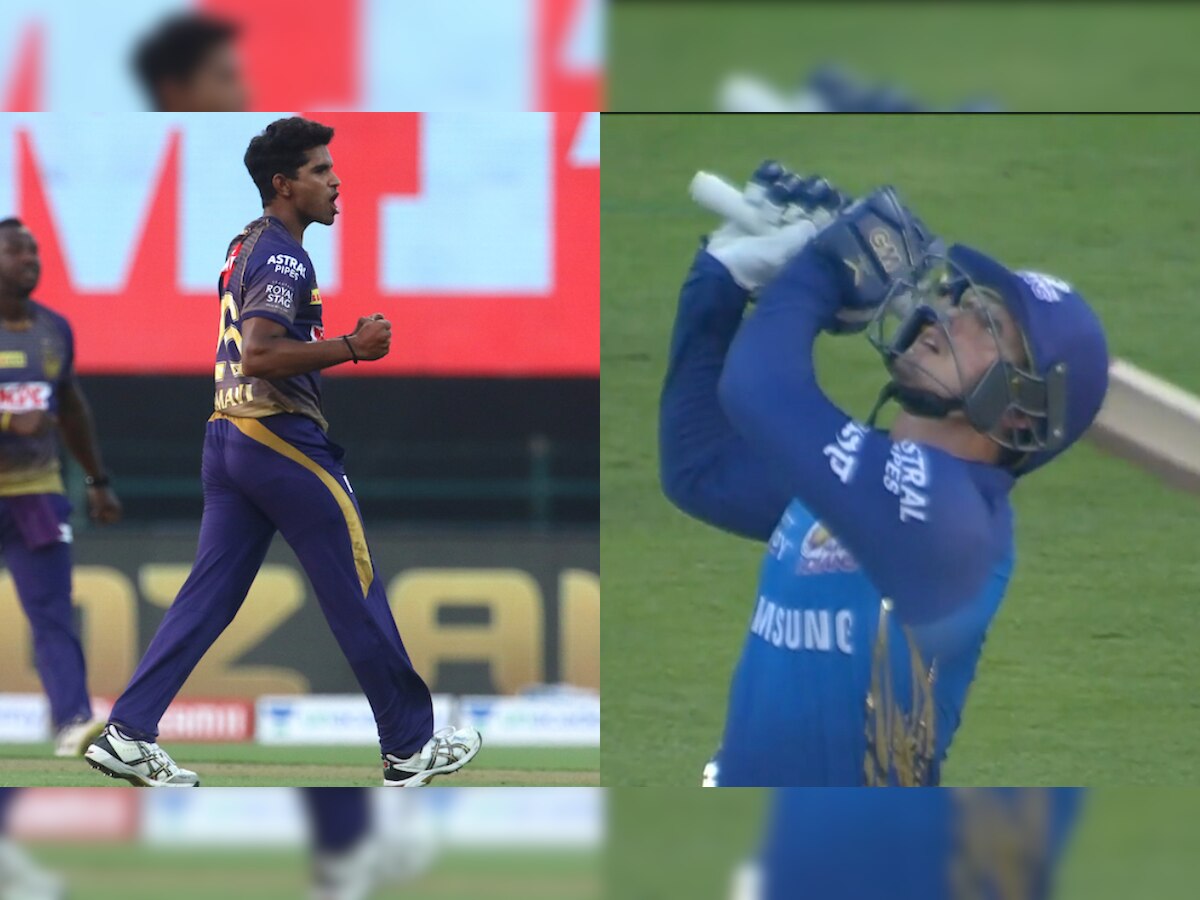 WATCH: Shivam Mavi's majestic wicket-maiden over to dismiss Quinton de Kock in KKR vs MI clash