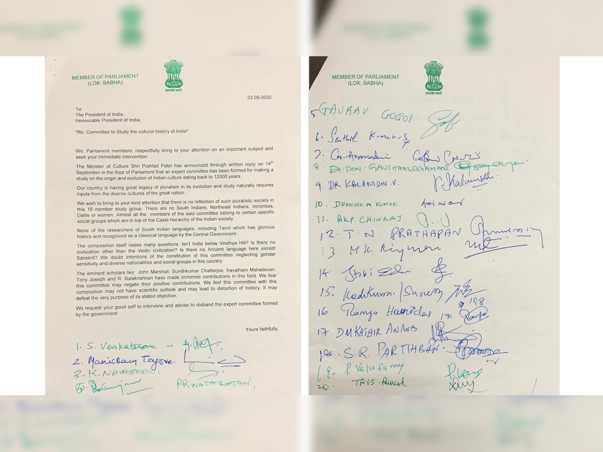 "Is there no India below Vindhya mountains?" MPs write to President on certain exclusions from Culture Committee