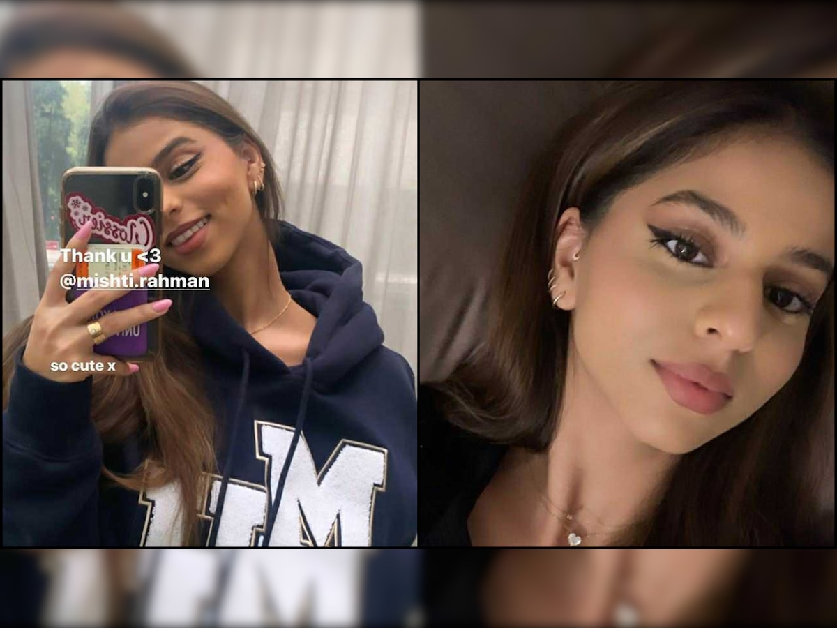 Photos: Suhana Khan flaunts her perfect winged eyeliner with popping pink nails