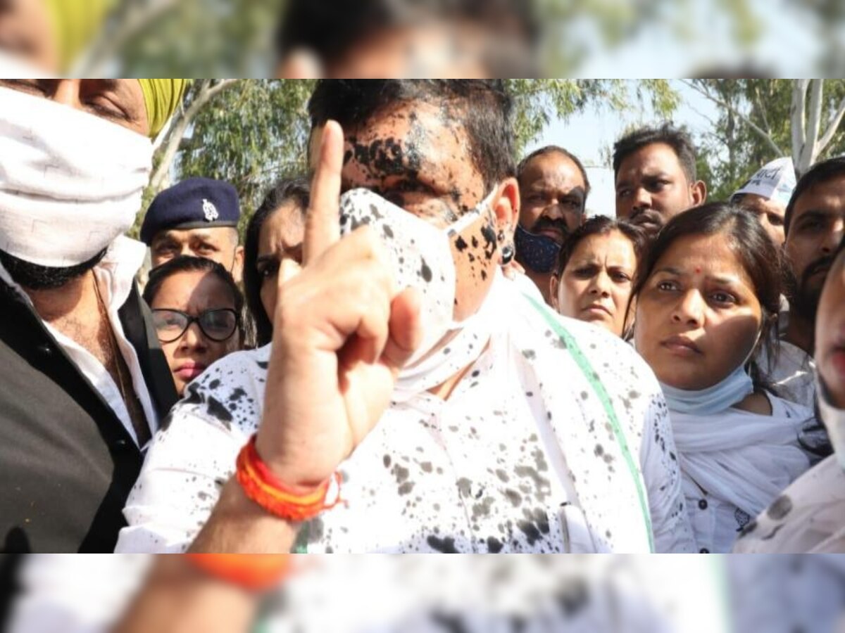 Hathras: Attacked with ink, AAP leader Sanjay Singh slams 'coward' Yogi govt