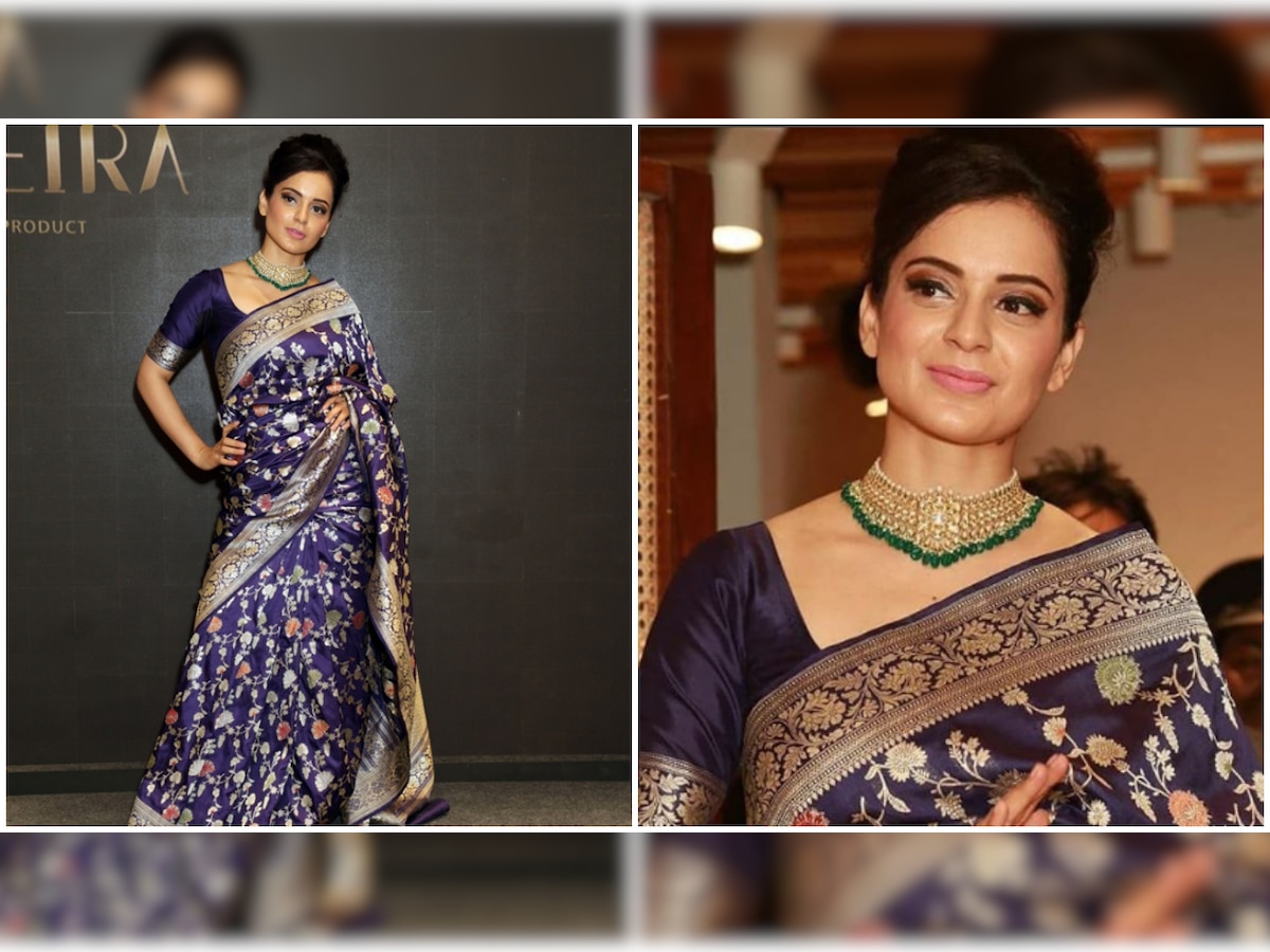 Kangana Ranaut's handcrafted Banarasi saree that sister Rangoli Chandel borrowed is perfect for festive season