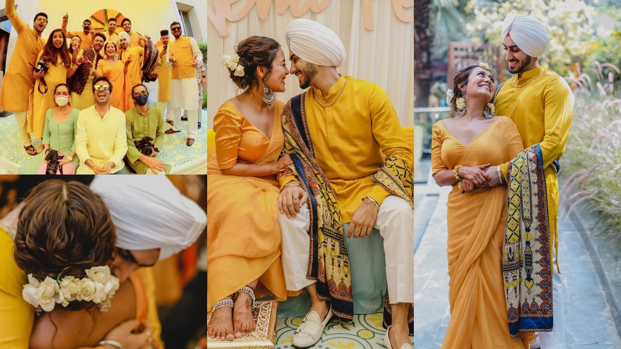 Neha Kakkar Rohanpreet Singh S Dreamy Pics From Haldi Ceremony Out