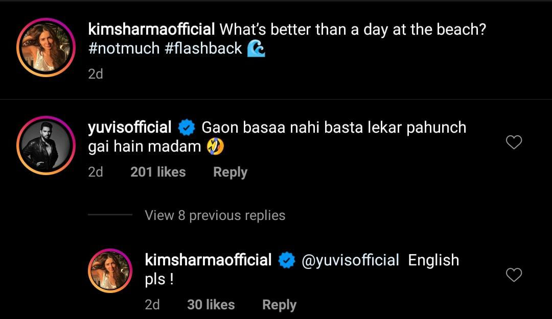 Yuvraj Singh Drops Trolling Comment On Ex Girlfriend Kim Sharma S Comeback Photo The Actor Reacts The Bharat Express News