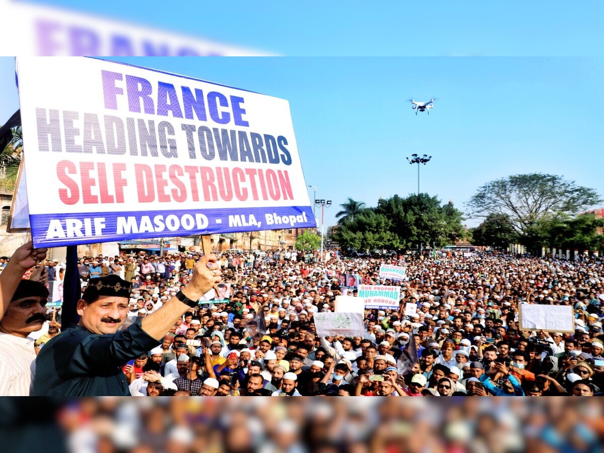 Religious protest against French President Emmanuel Macron in Bhopal, CM Shivraj calls for action